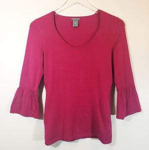 Ann Taylor Knit Scoop Neck Bell Sleeve XS Top
